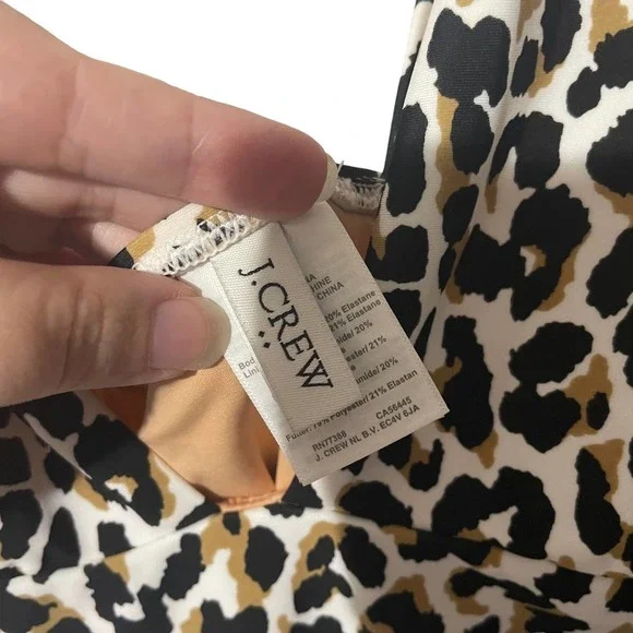 J Crew Animal Print Leopard Swimsuit w/Deep V - Picture 5 of 11